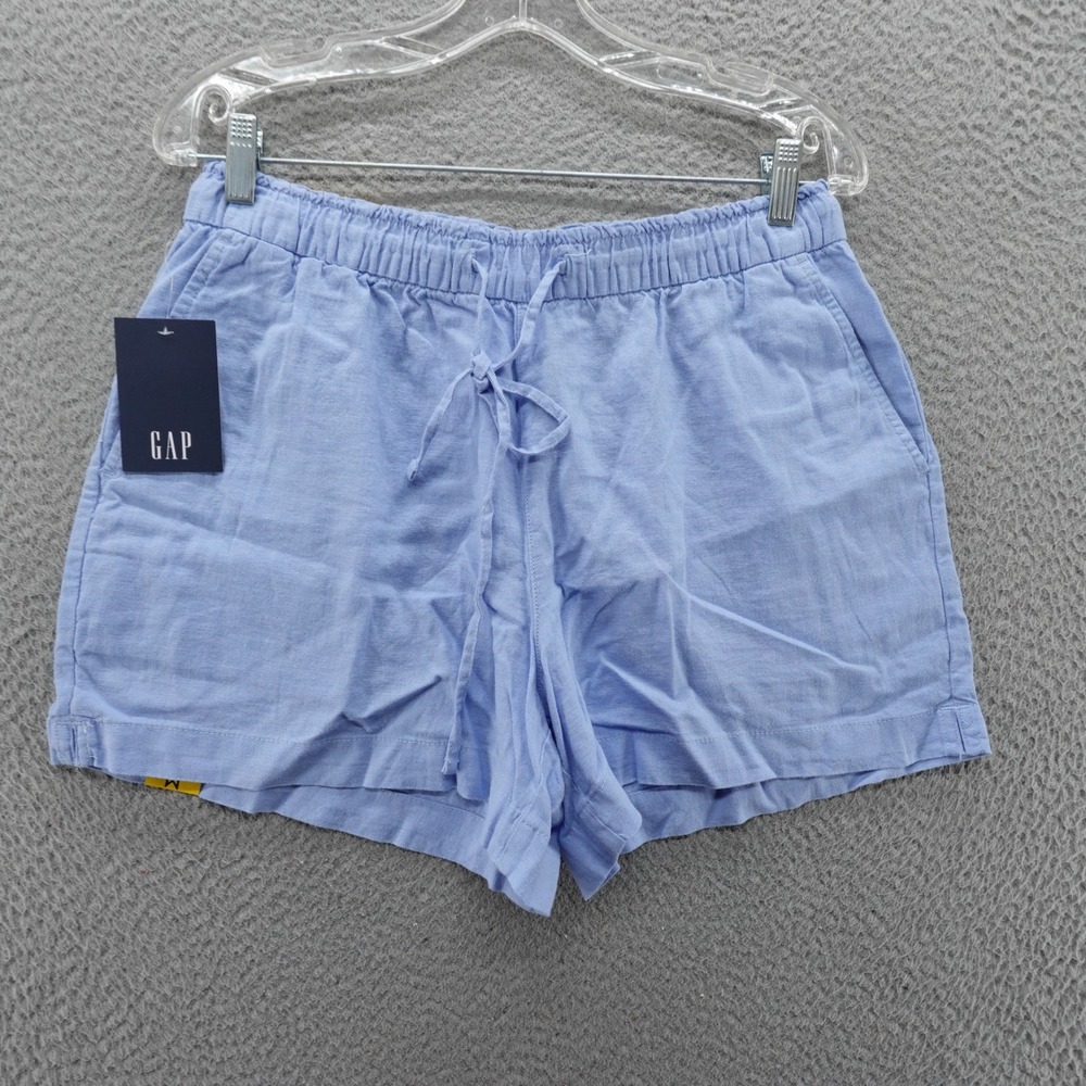 GAP Womens Blue Linen Rayon Blend Pull On Shorts Size Medium NEW